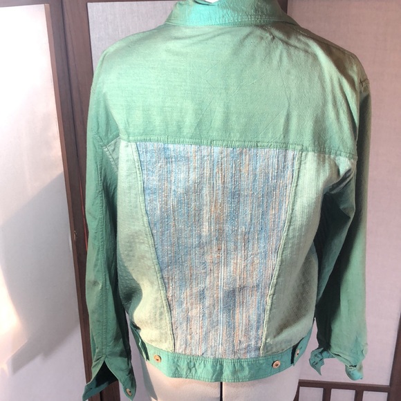 Nadya Green patchwork jacket that is jeans style/lots of pockets/XS - Picture 15 of 17